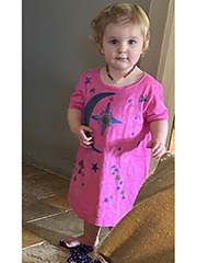 Girls Pink Moon & Star Dress