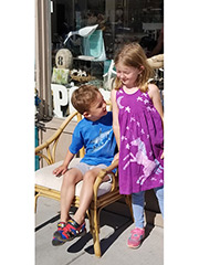 Kids' Short Sleeve Shirt with 2 Dolphins and Girls' Purple Unicorn Dress