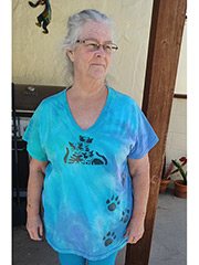 Woman's Tunic with Three Cats and Paw Prints